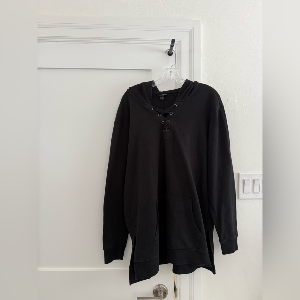 Torrid black hoodie w/ lace up accent (torrid size 1, fits like 1X)